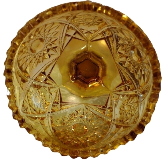 VINTAGE Amber Glass Compote Bowl - Picture 4 of 5